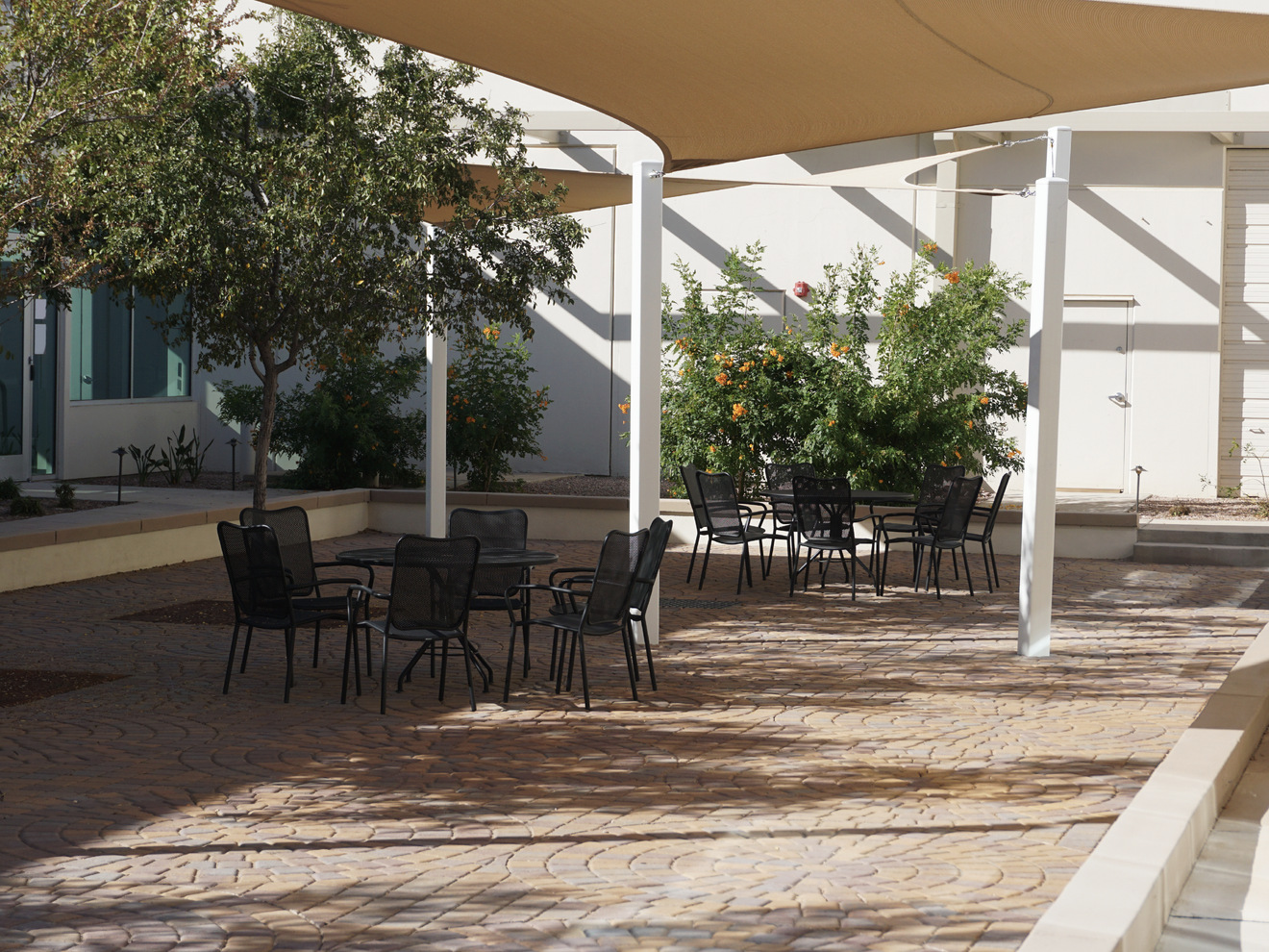 Outdoor workspace with reliable Wi-Fi coverage extending across a large business property.