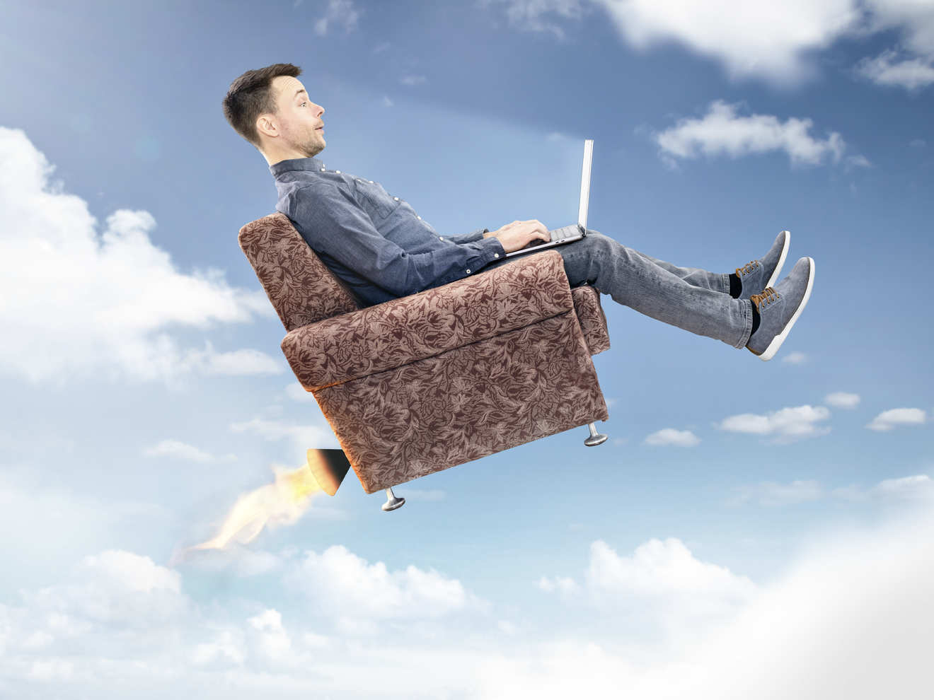 Professional using a laptop with Wi-Fi 6 and 5G cellular internet for fast business connectivity.