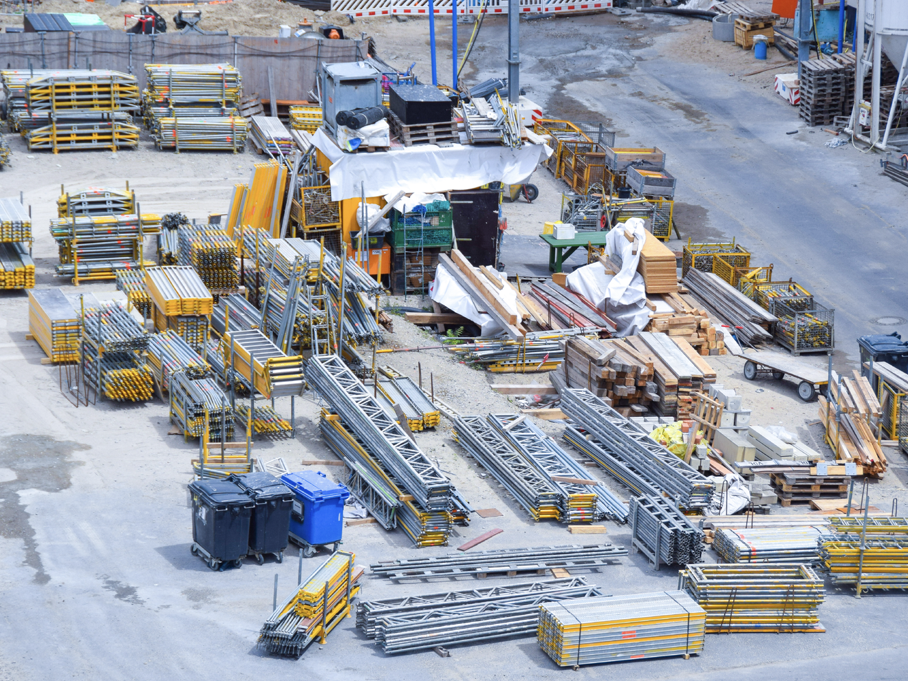 Construction site monitored by Hawk cellular security cameras to protect equipment and materials.