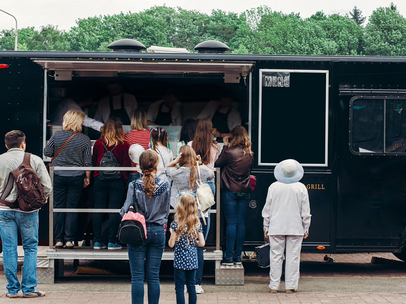 Food truck serving customers with cellular internet for point-of-sale and business operations
