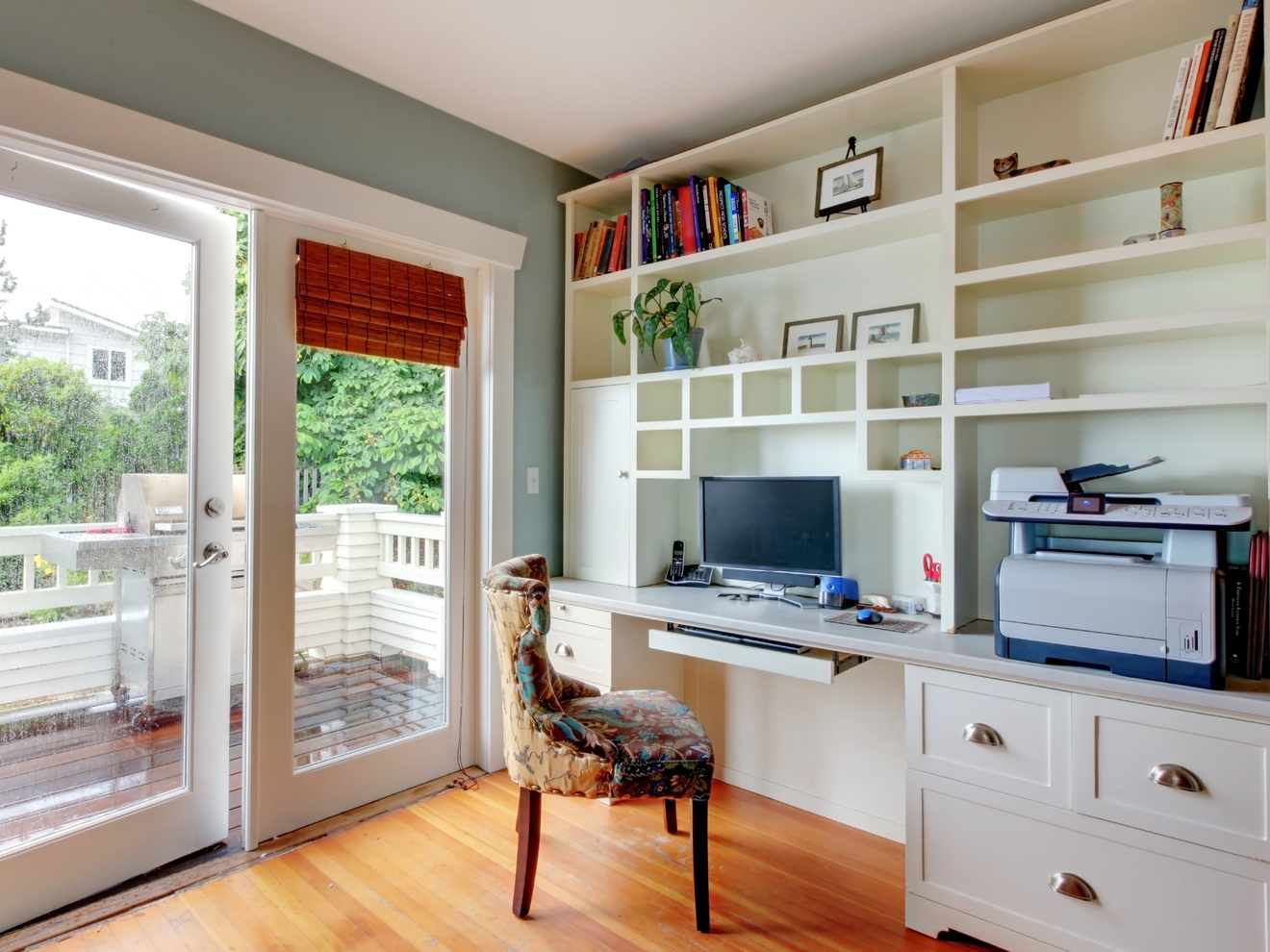 Professional working from a home office with reliable 5G business internet.